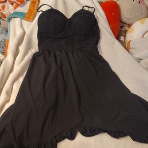 Elegant Black Lace Women's Dress